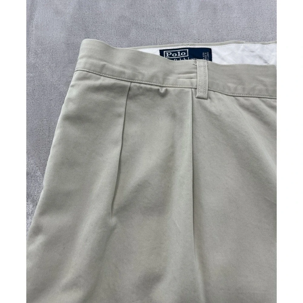 VTG Polo Ralph Lauren Ethan Pants Men 42x30 Khakis Pleated Twill Cotton Trouser